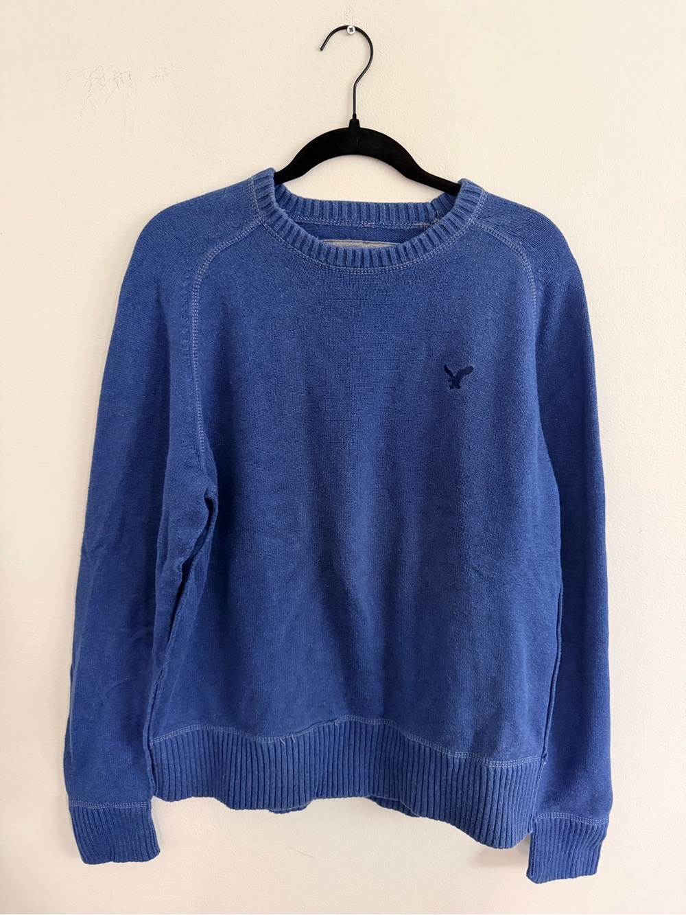 American Eagle Outfitters Men's Royal Blue Crewneck Sweater